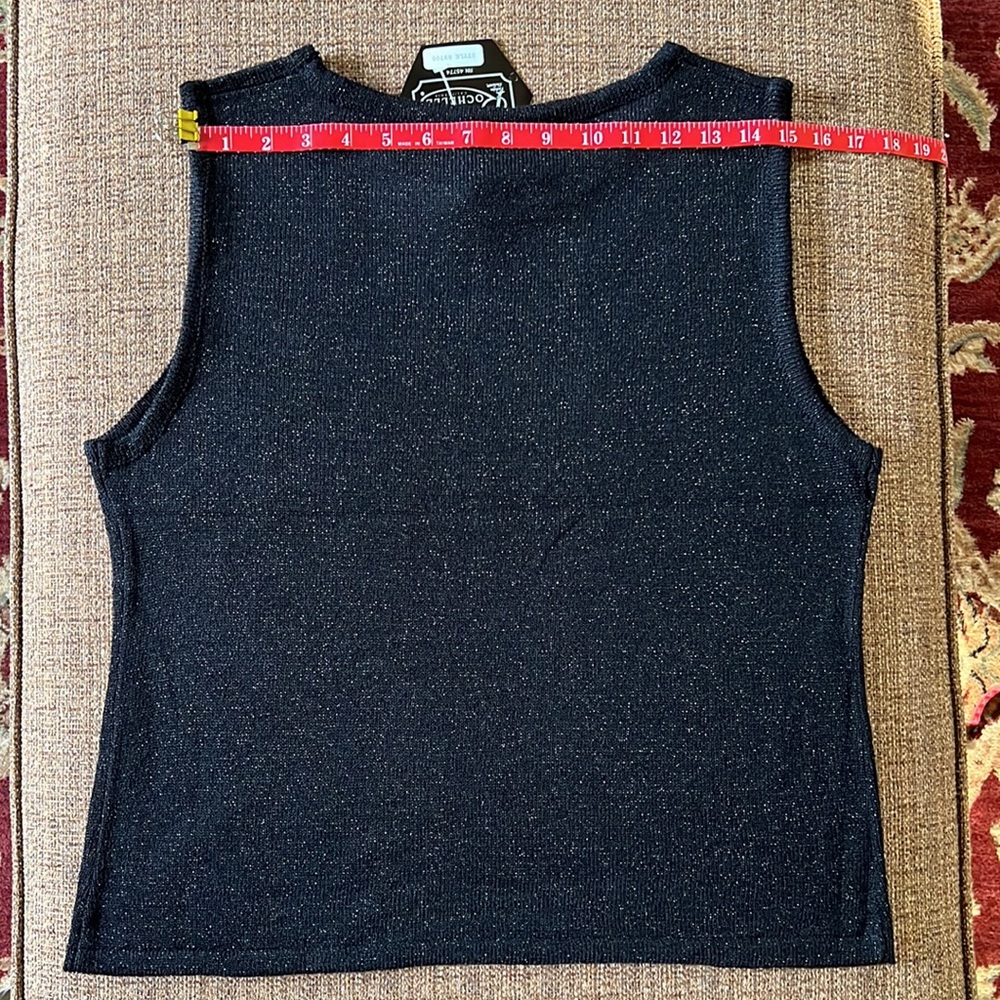 Black Knit Silver Lurex Sleeveless Top - Picture 7 of 9